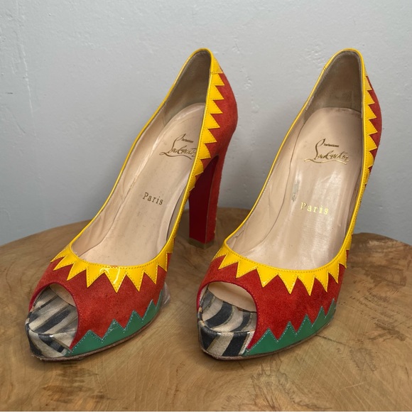 Christian Louboutin peep toe heels 38 - Picture 2 of 16